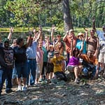 A happy group renting from Backbone Adventures
