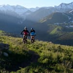 two mountain bikers in Telluride
