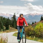 riding a bike on the bike path
