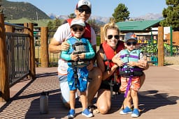 family ready for boating