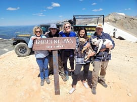 Tourists posing for a photo a imogene pass