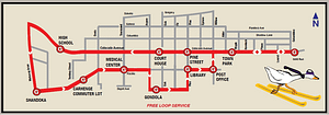 Map of Galloping Goose bus stops