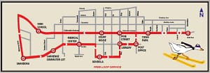 Map of Galloping Goose bus stops