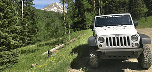 jeep in the san juan mountains of telluride colorado
