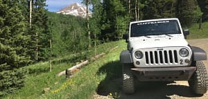 jeep in the san juan mountains of telluride colorado