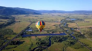 aerial view of Yampa Valley from a hot air balloon
