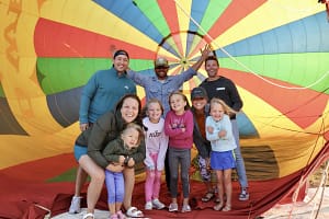 family fun in a hot air balloon ride