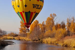 hot air balloon ride in the fall
