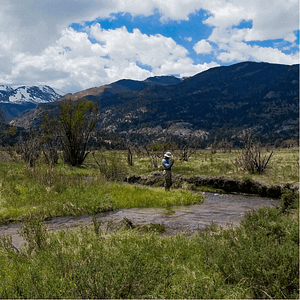 fly fishing along a mountain stream in Boulder Colorado
