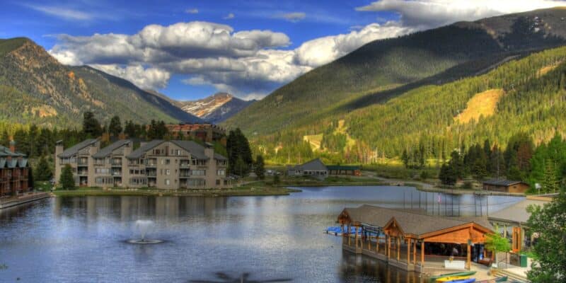 a summer view of Keystone Lake