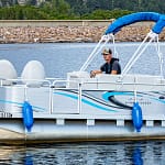 pontoon boat on Lake Estes