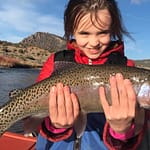 child trout fishing