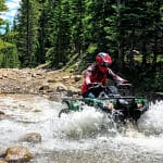 river crossing on a Can-Am outlander ATV in Estes Park