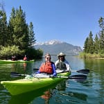 two kayakers on lake Dillon Reservoir