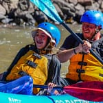 having fun kayaking on the river in Colorado