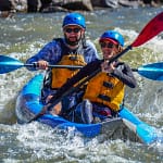 kayaking on the river in Colorado