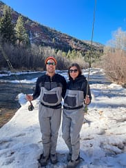 couple winter fly fishing