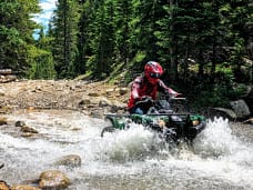 river crossing on a Can-Am outlander ATV in Estes Park