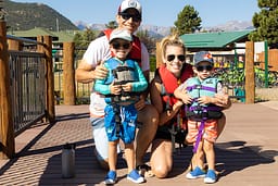 family ready for boating