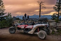 4-Person Can-Am Maverick X3 Turbo at sunset in Estes Park