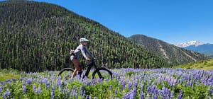 girl mountain biking