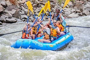 having fun rafting on the Colorado River
