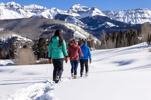 people snowshoeing in Telluride Colorado