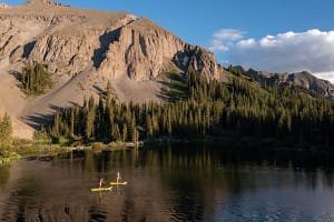 paddleboarders on Trout Lake
