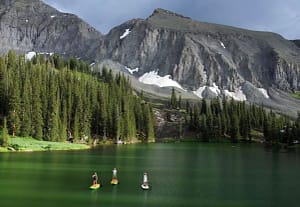 paddleboarding in Trout Lake Telluride Colorado
