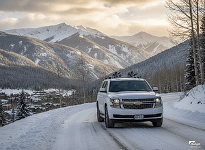 car driving in aspen colorado