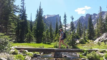 Hiker on Emerald Lake Trail